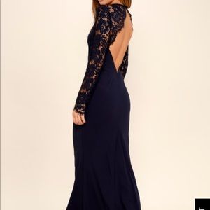 Long sleeve lace maxi dress